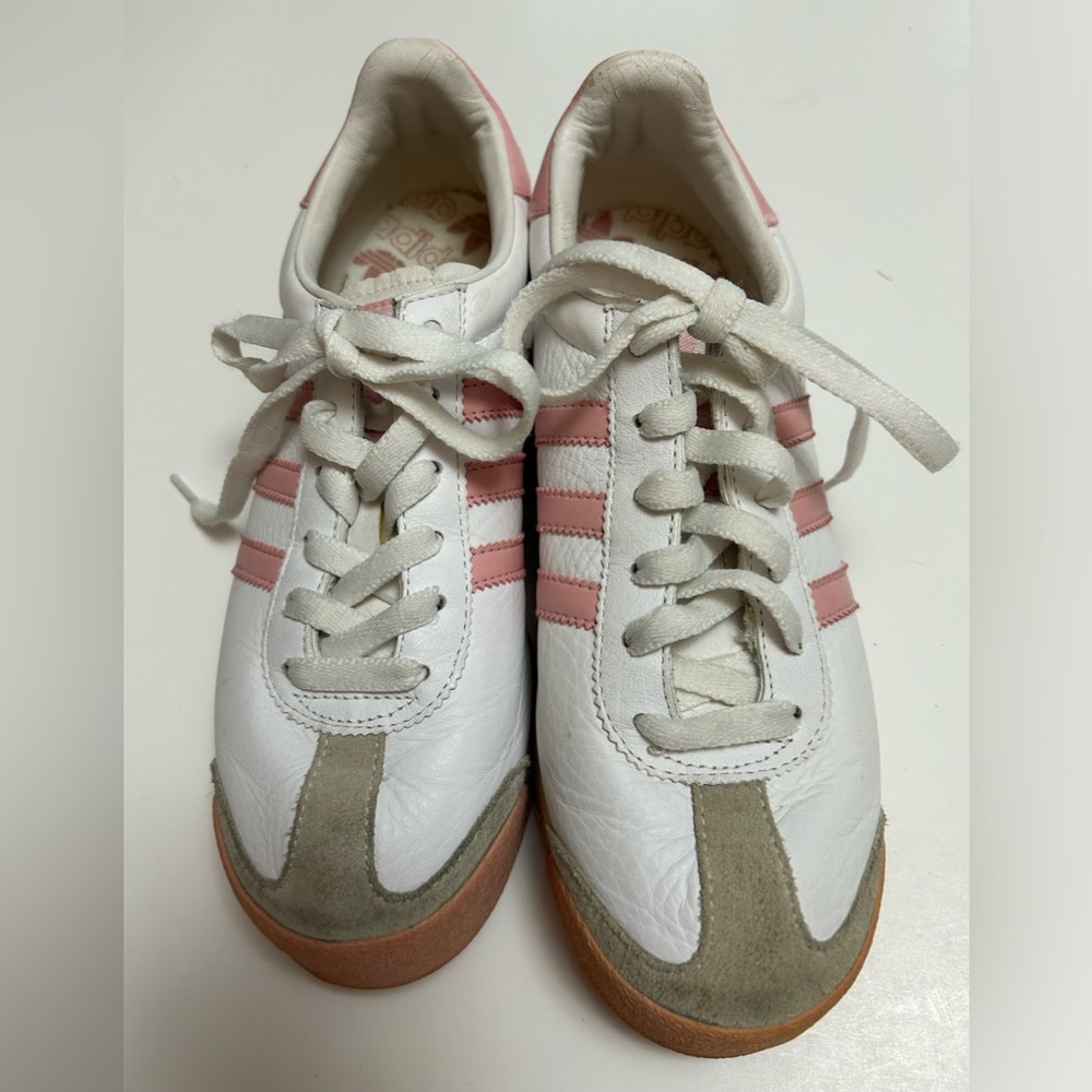 Adidas Size 7 White and Pink Sneakers